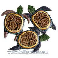 Turtles Wallhanging With Dot Art Painted, Handcrafted From Albesia Wood