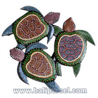 Turtles Wallhanging With Dot Art Painted, Handcrafted From Albesia Wood