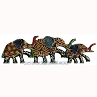 Elephant Wallhanging With Dot Art Painted, Handcrafted From Albesia Wood