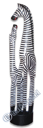 Zebra With Baby, Handcarved From Albesia Wood