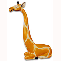 Giraffe, Handcarved From Albesia Wood