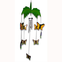 Hanging Butterfly Mobile With Painted, Handcrafted From Albesia Wood