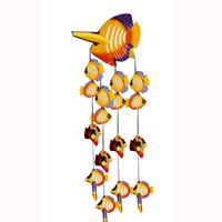 Hanging Fish Mobile With Painted, Handcrafted From Albesia Wood