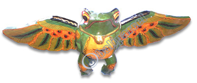 Hanging Frog Mobile With Painted, Handcrafted From Albesia Wood