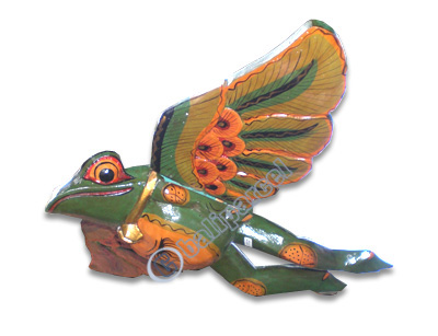 Hanging Frog Mobile With Painted, Handcrafted From Albesia Wood
