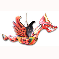 Hanging Dragon Mobile With Painted, Handcrafted From Albesia Wood