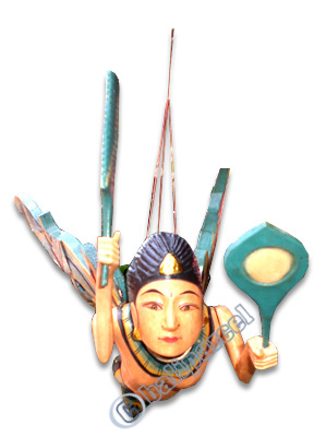 Hanging Mermaid  Mobile With Painted, Handcrafted From Albesia Wood