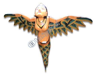 Hanging Mermaid  Mobile With Painted, Handcrafted From Albesia Wood
