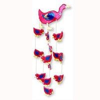 Hanging  Duck Mobile With Painted, Handcrafted From Albesia Wood  