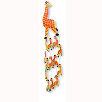 Hanging  Giraff Mobile With Painted, Handcrafted From Albesia Wood  