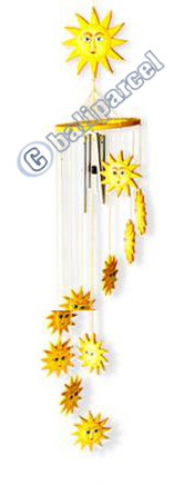 Hanging  Sun Mobile With Painted, Handcrafted From Albesia Wood  