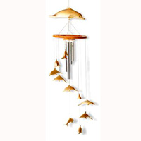 Hanging  Dolphin Mobile With Painted, Handcrafted From Albesia Wood  