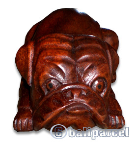 Wooden Dog, Hand Carved From Suar Wood