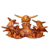 Wooden Turtle Carving, Hand Carved From Hibiscus Wood