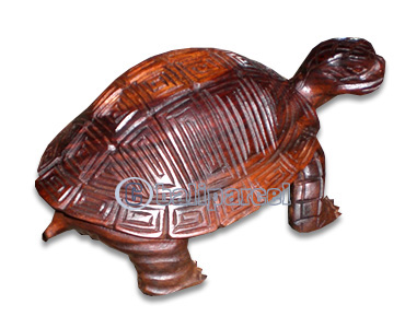 Wooden Turtle Carving, Hand Carved From Sono Wood  