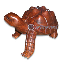 Wooden Turtle Carving, Hand Carved From Suar Wood  
