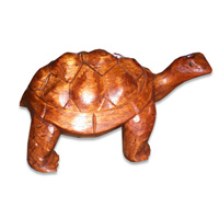 Wooden Turtle Carving, Hand Carved From Hibiscus Wood  