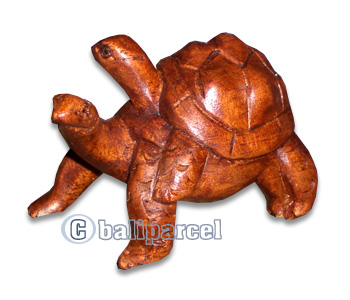 Wooden Turtle Carving, Hand Carved From Hibiscus Wood  