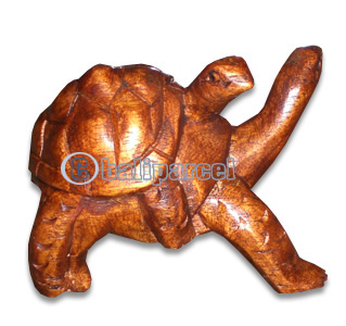 Wooden Turtle Carving, Hand Carved From Hibiscus Wood  