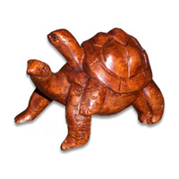 Wooden Turtle Carving, Hand Carved From Hibiscus Wood  