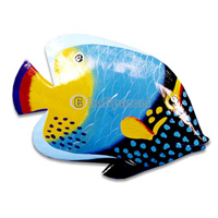 Tropical Fish With Painted, Handcarved From Albesia Wood