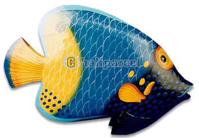 Tropical Fish With Painted, Handcarved From Albesia Wood