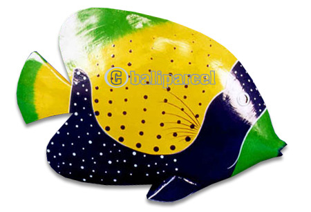 Tropical Fish With Painted, Handcarved From Albesia Wood