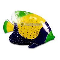 Tropical Fish With Painted, Handcarved From Albesia Wood