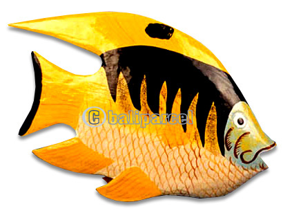 Tropical Fish With Painted, Handcarved From Albesia Wood