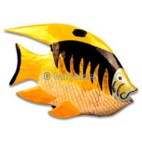 Tropical Fish With Painted, Handcarved From Albesia Wood