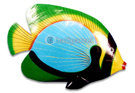 Tropical Fish With Painted, Handcarved From Albesia Wood