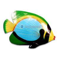 Tropical Fish With Painted, Handcarved From Albesia Wood