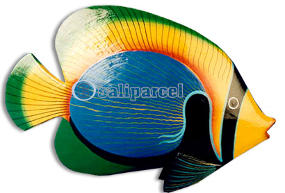 Tropical Fish With Painted, Handcarved From Albesia Wood