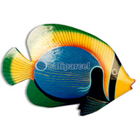 Tropical Fish With Painted, Handcarved From Albesia Wood