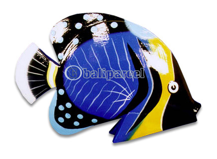 Tropical Fish With Painted, Handcarved From Albesia Wood