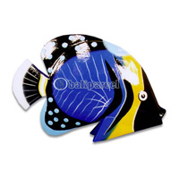 Tropical Fish With Painted, Handcarved From Albesia Wood