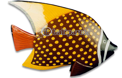 Tropical Fish With Painted, Handcarved From Albesia Wood