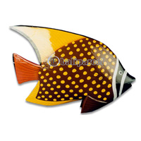 Tropical Fish With Painted, Handcarved From Albesia Wood