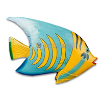 Tropical Fish With Painted, Handcarved From Albesia Wood