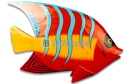 Tropical Fish With Painted, Handcarved From Albesia Wood