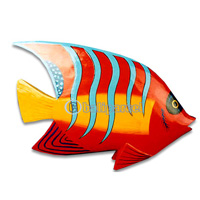 Tropical Fish With Painted, Handcarved From Albesia Wood