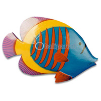 Tropical Fish With Painted, Handcarved From Albesia Wood