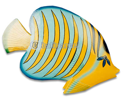 Tropical Fish With Painted, Handcarved From Albesia Wood