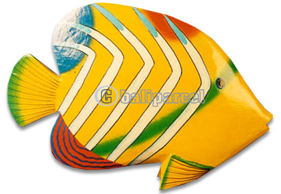 Tropical Fish With Painted, Handcarved From Albesia Wood