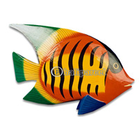 Tropical Fish With Painted, Handcarved From Albesia Wood
