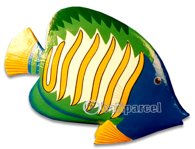 Tropical Fish With Painted, Handcarved From Albesia Wood