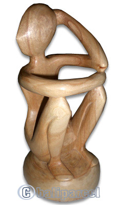 Abstract Wine Bottle Holder, Hand Carved From Hibiscus Wood 