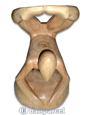 Abstract Wine Bottle Holder, Hand Carved From Hibiscus Wood 