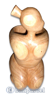 Abstract Wine Bottle Holder, Hand Carved From Hibiscus Wood 