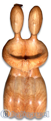Abstract Wine Bottle Holder, Hand Carved From Hibiscus Wood 